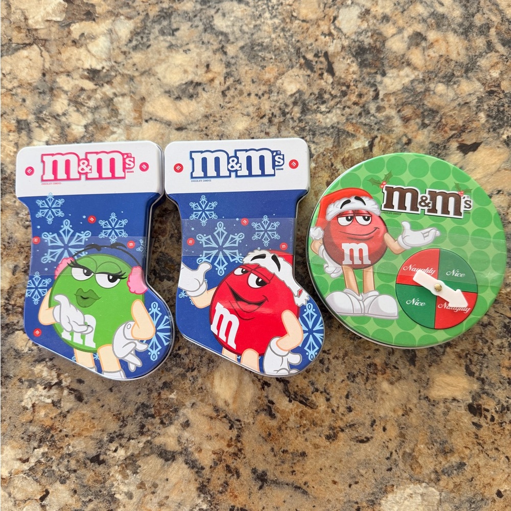 M&M'S Holiday Collectible Tins - Red & Green Characters 2011